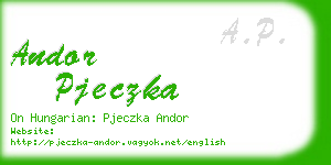 andor pjeczka business card